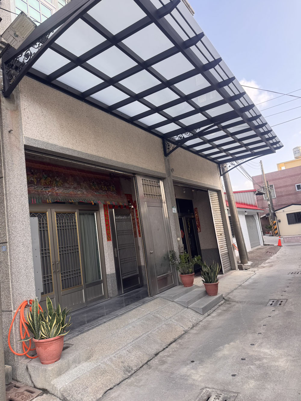 高雄永安304不鏽鋼玻璃採光罩施工照片 02